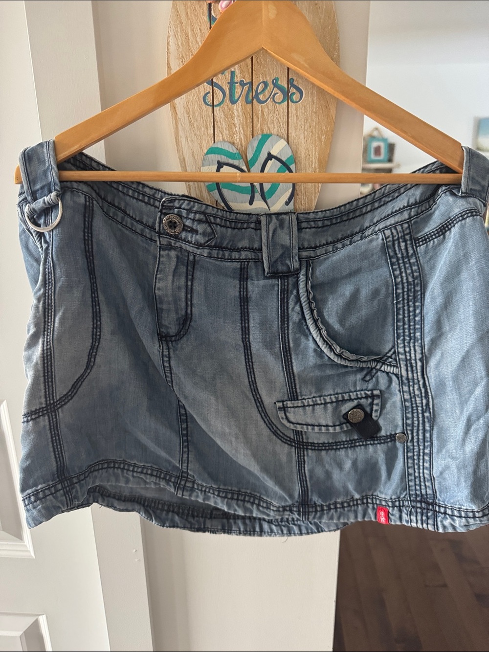 Esprit Light Wash Denim Mini Skirt - Blue